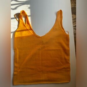 Vince Womens Size Small Cashmere  Sweater Tank Top in Peachy Orange